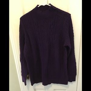 Talbots plum cable knit sweater 1x